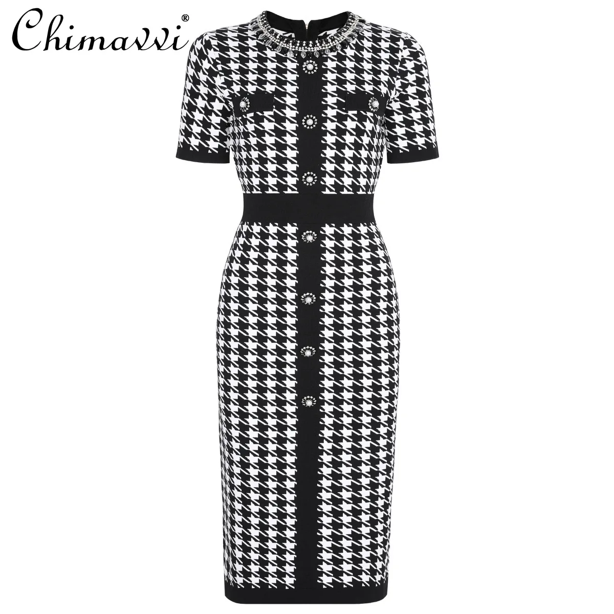 2025 Summer New Heavy Craft Short Sleeve Round Neck Knitted Classic Dress Fashion Slim Fit Elegant Bodycon Dress for Women
2025 Summer New Heavy Craft Short Sleeve Round Neck Knitted Classic Dress Fashion Slim Fit Elegant Bodycon Dress for Women