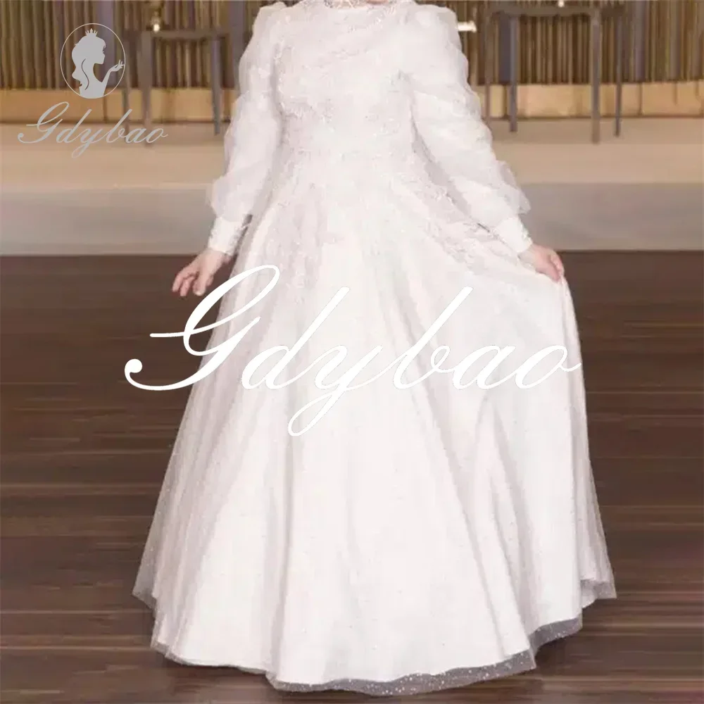 Luxury Lace O Neck Long Sleeve Pleat A Line First Communion Dress Floor Length Applique Elegant Flower Girl Gown Customized
Luxury Lace O Neck Long Sleeve Pleat A Line First Communion Dress Floor Length Applique Elegant Flower Girl Gown Customized