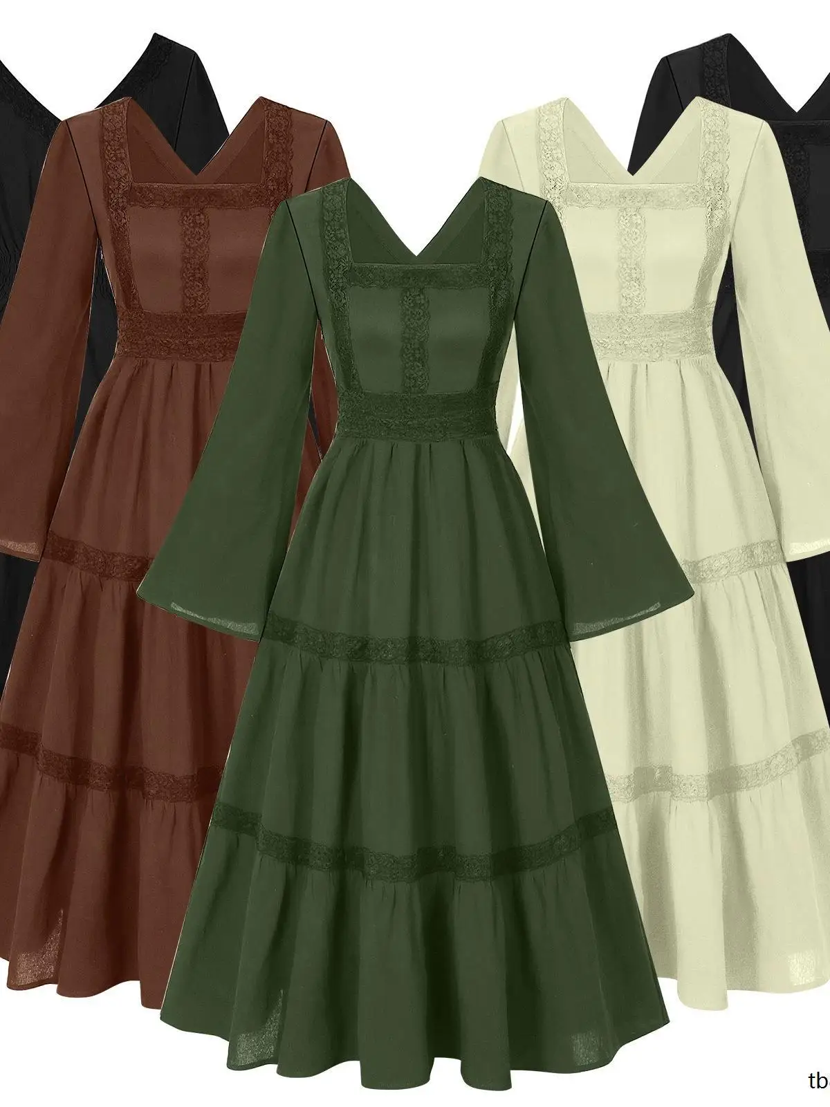 Ladies Halloween Lace Trimmed Bell Sleeve Dress Square Collar Long Dress New Style Women's Fashionable Autumn Season Outfit
Ladies Halloween Lace Trimmed Bell Sleeve Dress Square Collar Long Dress New Style Women's Fashionable Autumn Season Outfit