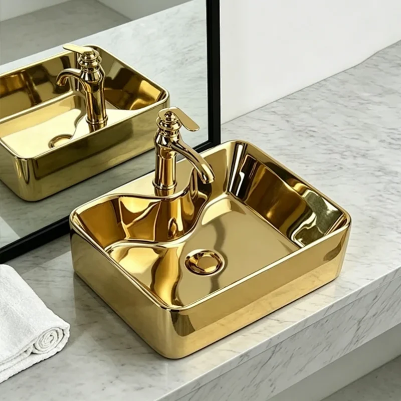 48Cm*37Cm Rectangular Gold Ceramic Washbasin, Ideal for Modern Bathroom Fixtures, Suitable for Changing Rooms, Vanity Tables, Bathrooms, Toilets, and Rvs
48Cm*37Cm Rectangular Gold Ceramic Washbasin, Ideal for Modern Bathroom Fixtures, Suitable for Changing Rooms, Vanity Tables, Bathrooms, Toilets, and Rvs