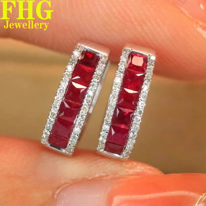 Real Diamond Earring 18K Au750 White Gold Earrings Real Diamond 0.12Carat natrual Ruby 0.72CT Wedding Party Engagement Anniversa
Real Diamond Earring 18K Au750 White Gold Earrings Real Diamond 0.12Carat natrual Ruby 0.72CT Wedding Party Engagement Anniversa