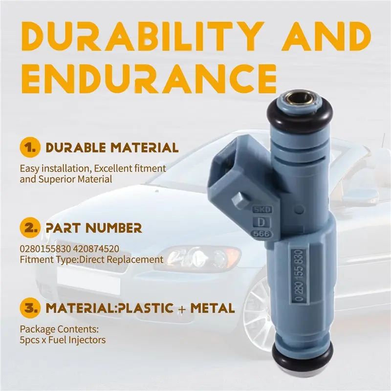 A33K-Fuel Injectors(5Pcs) 0280155830-420874520 For Volvo C70 S60 S70 S80 V70 1996-2010
A33K-Fuel Injectors(5Pcs) 0280155830-420874520 For Volvo C70 S60 S70 S80 V70 1996-2010