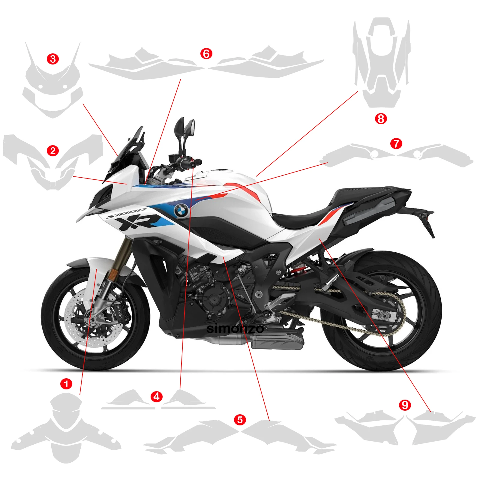 Для BMW S1000XR 2024-2025 PPF мотоциклетная краска защитная пленка наклейки из ТПУ защищает обтекатель против царапин полупрозрачная пленка
Для BMW S1000XR 2024-2025 PPF мотоциклетная краска защитная пленка наклейки из ТПУ защищает обтекатель против царапин полупрозрачная пленка