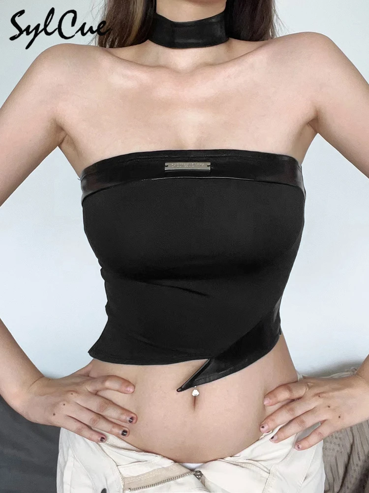 Sylcue Black Tight Glamour Sexy Irregular Design Simple Versatile Mature Confidence Street Young Women's Corset Top Vest
Sylcue Black Tight Glamour Sexy Irregular Design Simple Versatile Mature Confidence Street Young Women's Corset Top Vest