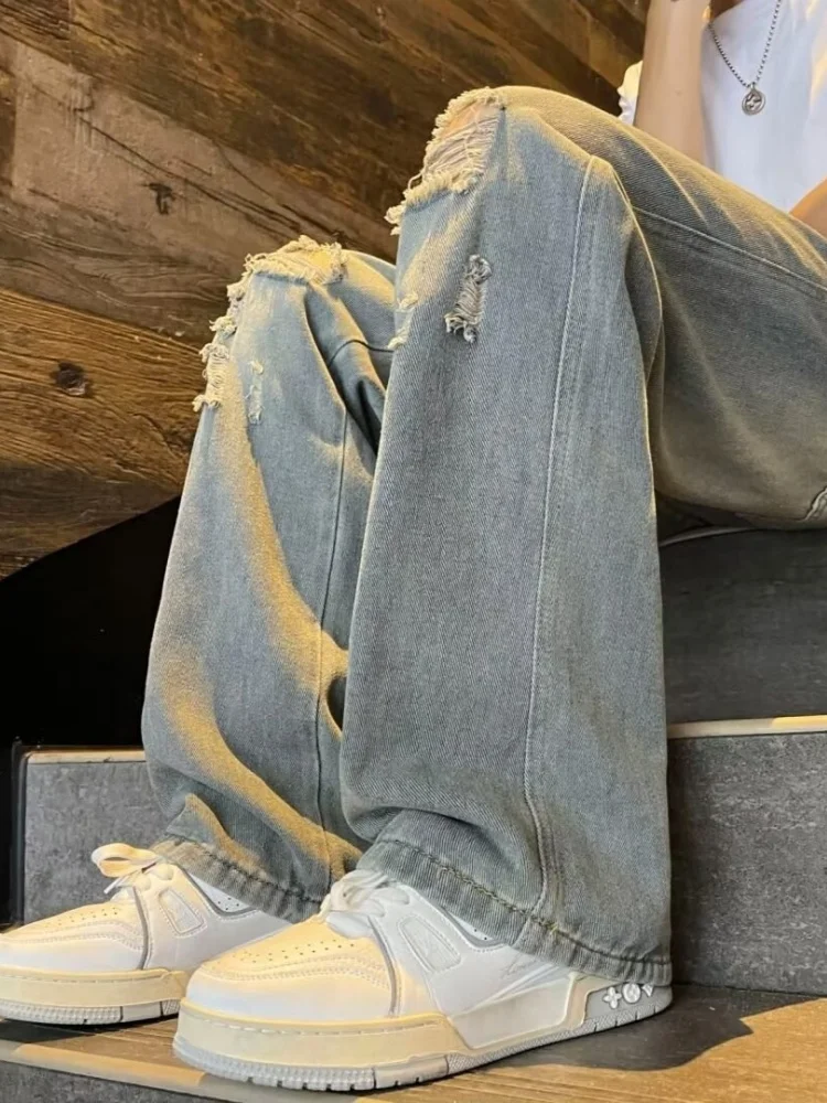 Men's Summer Thin Wide Leg Jeans Distred Straight Loose Fit Slimming High Street Faionable Long Trousers American Sle
Men's Summer Thin Wide Leg Jeans Distred Straight Loose Fit Slimming High Street Faionable Long Trousers American Sle