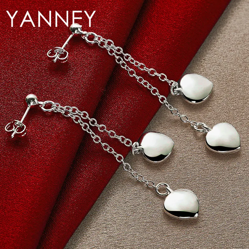 New Fashion 925 Sterling Silver 45MM Tassel Heart Earrings For Charm Wedding Gift Jewelry Engagement Accessories
New Fashion 925 Sterling Silver 45MM Tassel Heart Earrings For Charm Wedding Gift Jewelry Engagement Accessories