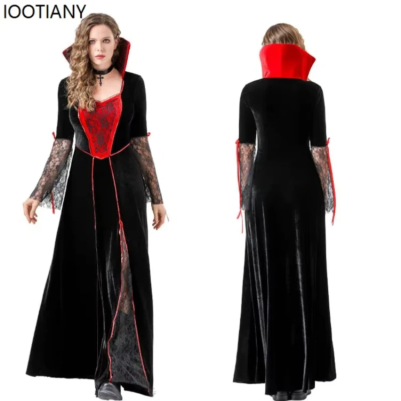 Halloween Black Vampire Queen Cosplay Costumes Adult Women Palace Queen Stage Fancy Dress Carnival Party Masquerade Dress Up New
Halloween Black Vampire Queen Cosplay Costumes Adult Women Palace Queen Stage Fancy Dress Carnival Party Masquerade Dress Up New