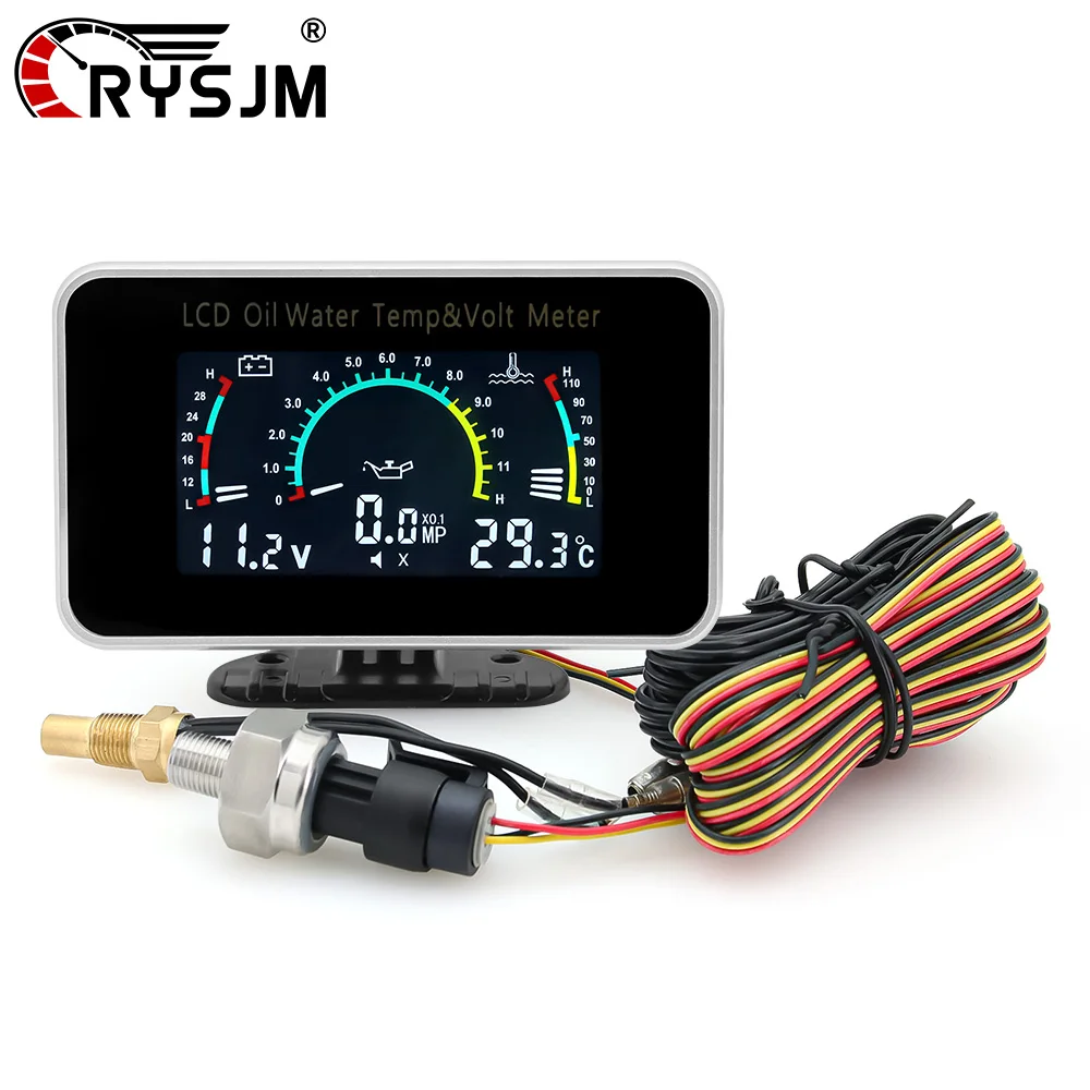 3 In 1 LCD Display Digital Car Gauge Meter Oil Pressure + Voltmeter + Water Temperature Gauge For 12v24v Universal With Sensor
3 In 1 LCD Display Digital Car Gauge Meter Oil Pressure + Voltmeter + Water Temperature Gauge For 12v24v Universal With Sensor