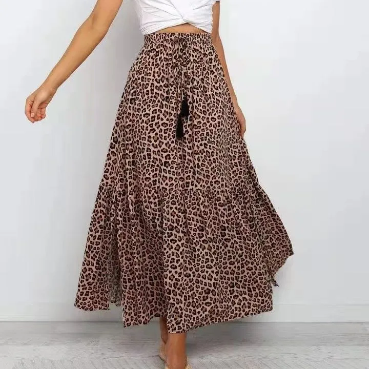 Vintage Leopard Print Long Skirts For Women Autumn Fashion Women's High Waist Loose Maxi Skirt Female Casual Elastic Skirts
Vintage Leopard Print Long Skirts For Women Autumn Fashion Women's High Waist Loose Maxi Skirt Female Casual Elastic Skirts