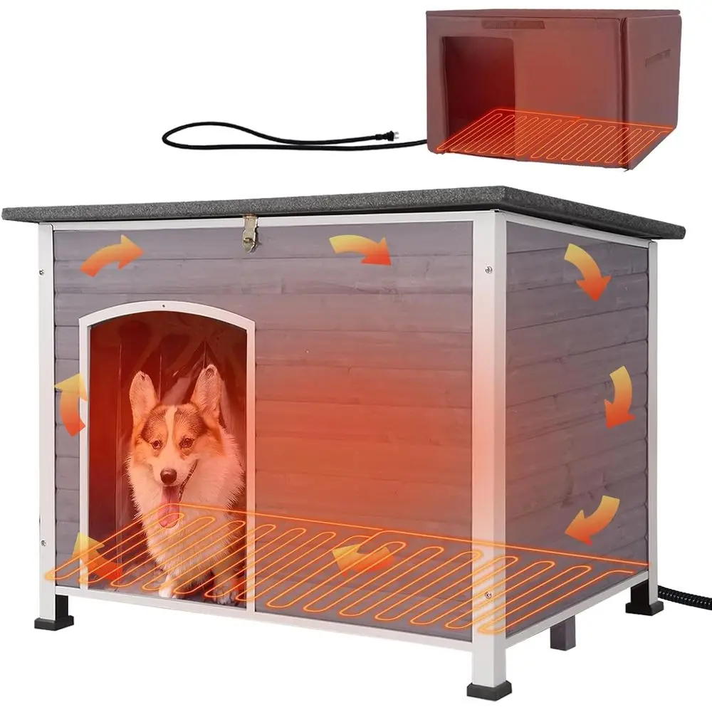 Большой уличный изолированный домик для собак с подогревом для 43,3 собак — серый
Большой уличный изолированный домик для собак с подогревом для 43,3 собак — серый