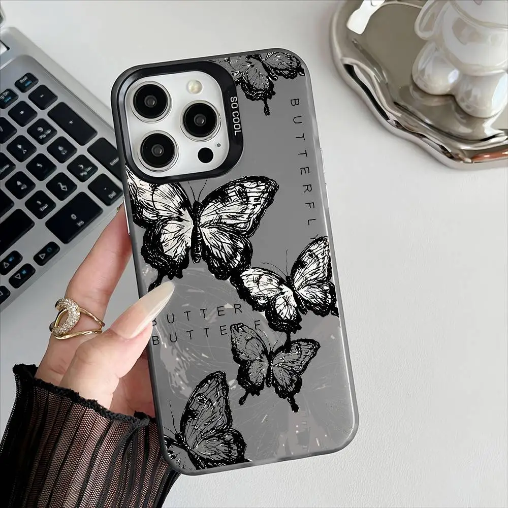Модный черный чехол для телефона с бабочкой для Apple 11, 12, 13, 14, 15, 16 Pro Max Plus, защитный чехол для телефона
Модный черный чехол для телефона с бабочкой для Apple 11, 12, 13, 14, 15, 16 Pro Max Plus, защитный чехол для телефона