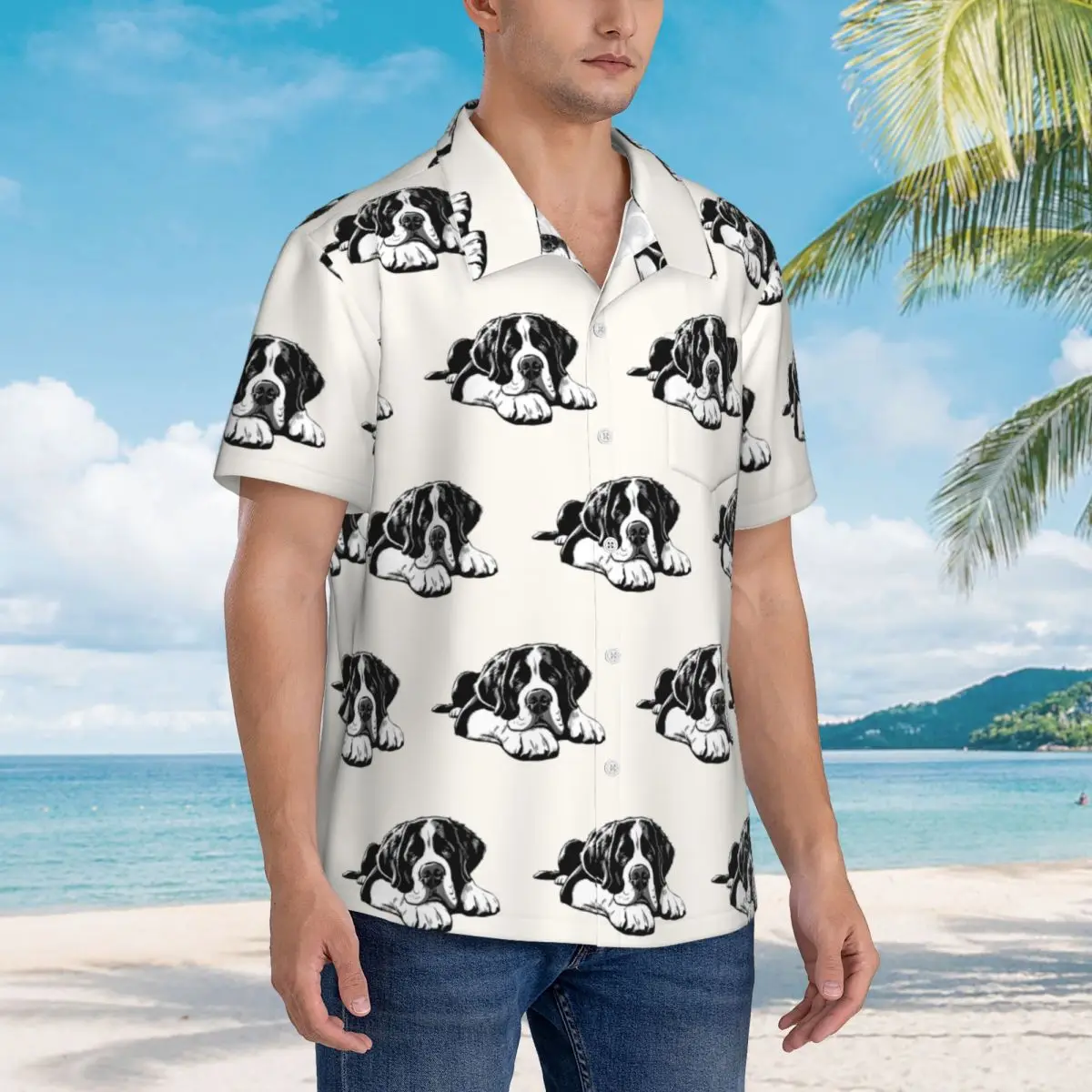The Saint Bernard Hawaiian Shirts Fashion Men Short Sleeve Shirt for Summer Beach Men's Lapel Tops
The Saint Bernard Hawaiian Shirts Fashion Men Short Sleeve Shirt for Summer Beach Men's Lapel Tops