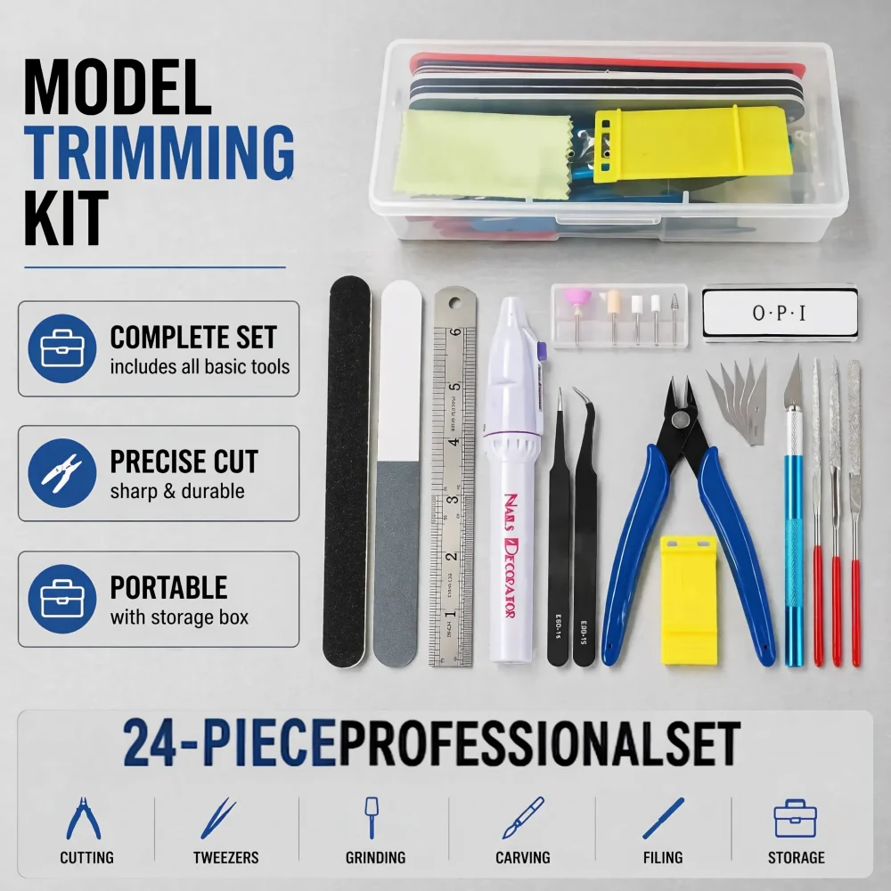 9/24PCS Model Building Tool Kit , Complete Hobby Craft Tools Set with Storage Box for Gundam, Car, Robot & Figure Models
9/24PCS Model Building Tool Kit , Complete Hobby Craft Tools Set with Storage Box for Gundam, Car, Robot & Figure Models