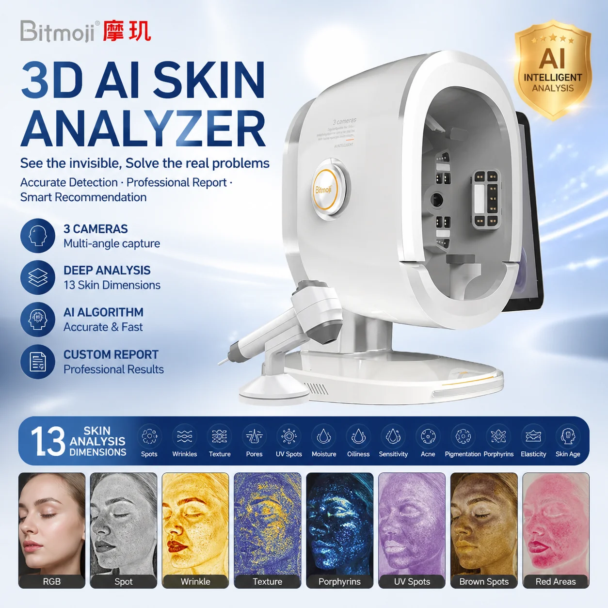 Newest 3D Skin Analyzer Portable Face K33 Skin Analysis Machine Magic Mirror Skin Scanner Analyzer Facial
Newest 3D Skin Analyzer Portable Face K33 Skin Analysis Machine Magic Mirror Skin Scanner Analyzer Facial