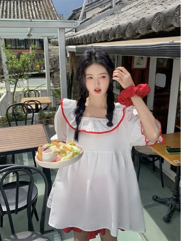 Sweet Color Block Square Collar Loose Women's Shirt Spring 2026 New Style Slimming Midi Length Lace Trim Trendy Top
Sweet Color Block Square Collar Loose Women's Shirt Spring 2026 New Style Slimming Midi Length Lace Trim Trendy Top