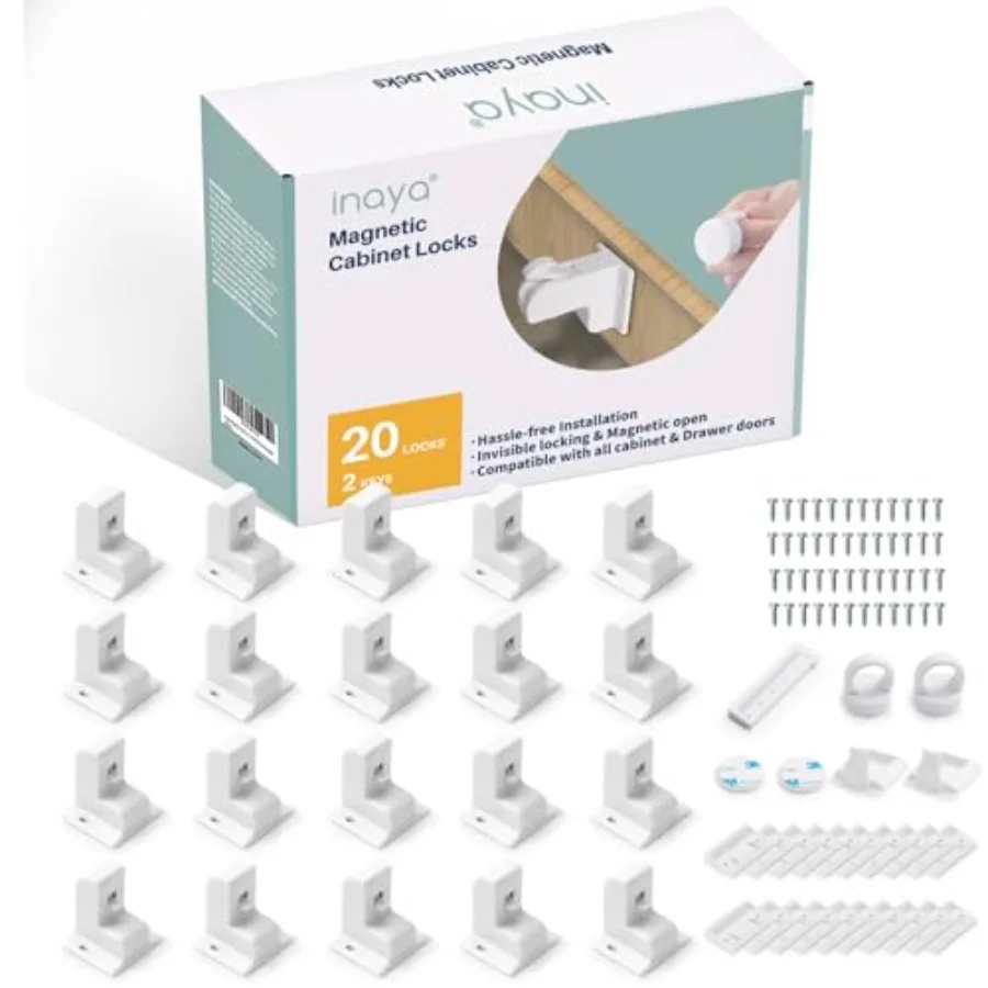 Inaya Magnetic Cabinet Locks Baby Proofing 20 Locks and 2 Keys , Child Safety Magnet Locks for Cabinets and Drawers with Invisi
Inaya Magnetic Cabinet Locks Baby Proofing 20 Locks and 2 Keys , Child Safety Magnet Locks for Cabinets and Drawers with Invisi