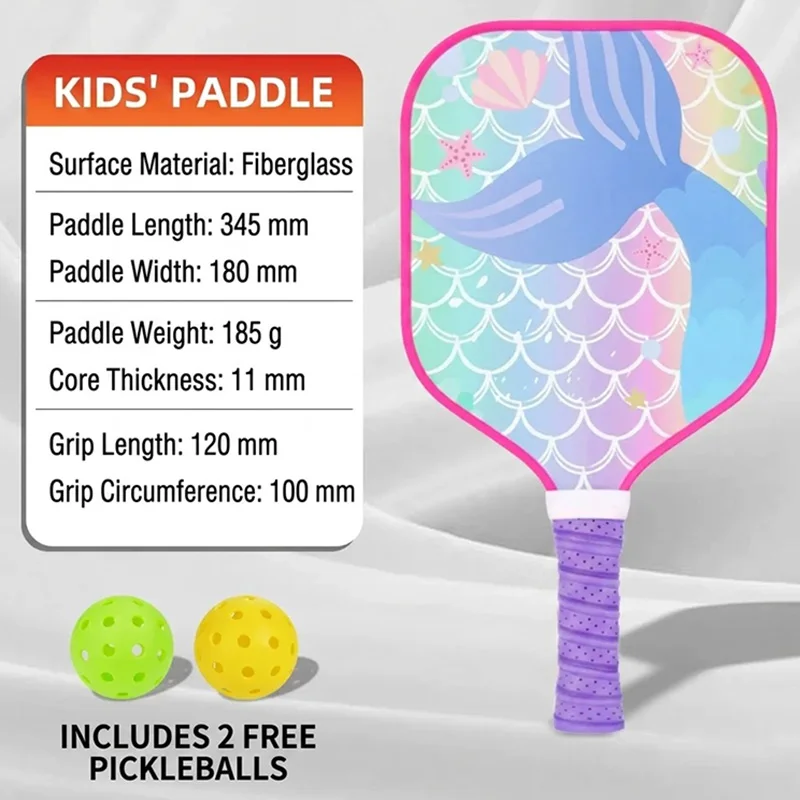Children's Pickleball Set (Ages 8-12) Made of fiberglass material, certified by USAPA Small Grip Lightweight Honeycomb Core
Children's Pickleball Set (Ages 8-12) Made of fiberglass material, certified by USAPA Small Grip Lightweight Honeycomb Core