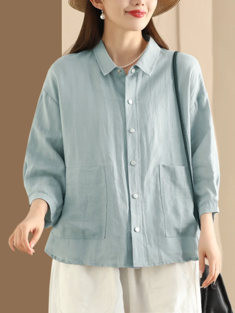 YuanYuanMei Cus-Dyed Silk Non-Meat See-Tough irt Collared Mid-Sve ket Detail Top Women's Busin Cas...
YuanYuanMei Cus-Dyed Silk Non-Meat See-Tough irt Collared Mid-Sve ket Detail Top Women's Busin Cas...