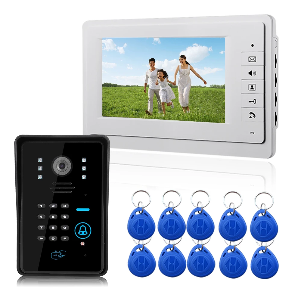 SYSD 7 inch Color Monitor Doorbell Intercom for Home Video Door Phone with RFID Password Ulock IR Camera
SYSD 7 inch Color Monitor Doorbell Intercom for Home Video Door Phone with RFID Password Ulock IR Camera