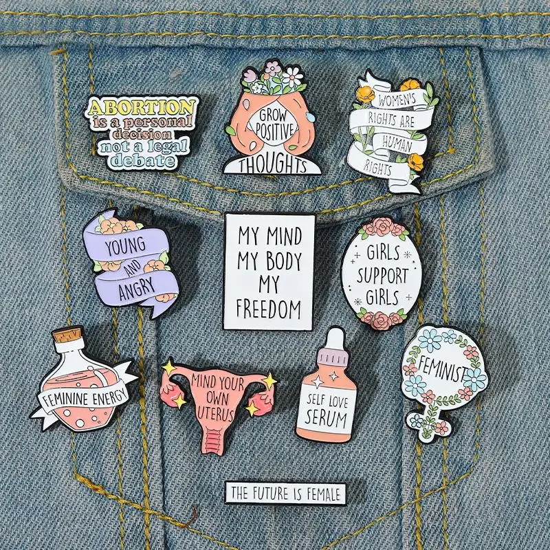 Girl Power Enamel Pins Custom Feminism Brooches Self Love The Future is Female Lapel Badges Quotes Jewelry Gift for Friends
Girl Power Enamel Pins Custom Feminism Brooches Self Love The Future is Female Lapel Badges Quotes Jewelry Gift for Friends