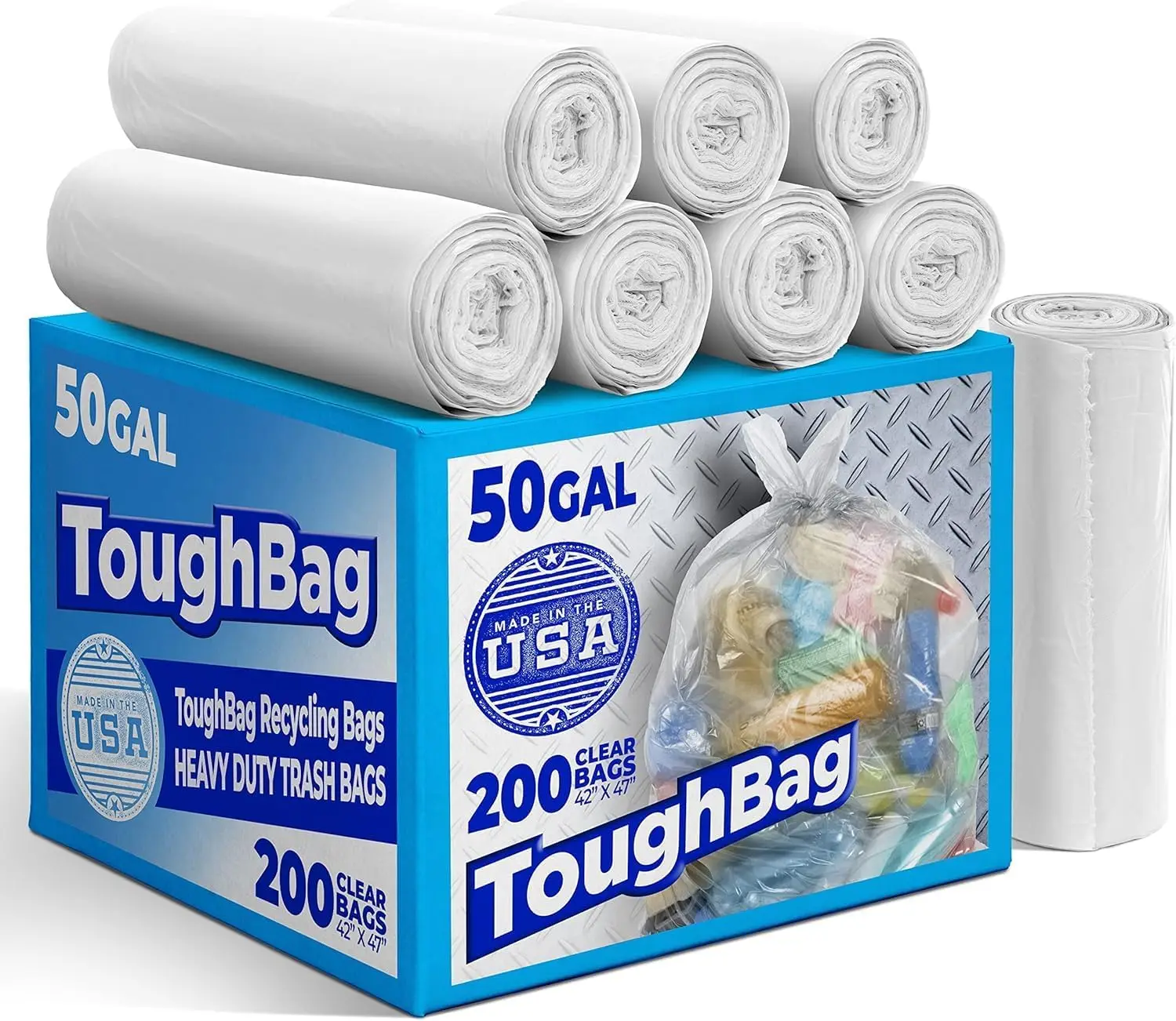 Прозрачные мешки для мусора на 50 галлонов, 200 шт. — сделано в США для больших отходов
Прозрачные мешки для мусора на 50 галлонов, 200 шт. — сделано в США для больших отходов