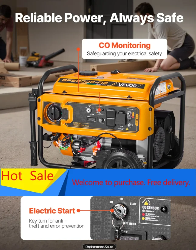 4650W Peak Watt & LPG 4130W Peak Watt Dual Fuel Generator, Home Backup Generators with Electric Start
4650W Peak Watt & LPG 4130W Peak Watt Dual Fuel Generator, Home Backup Generators with Electric Start