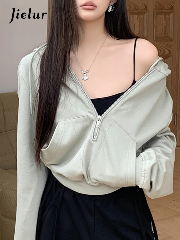Jielur Winter American Hooded Loose Green Female Sweatshirts New Loose Zipper Casual Sexy Fashion Women's Hoodies Office Lady
Jielur Winter American Hooded Loose Green Female Sweatshirts New Loose Zipper Casual Sexy Fashion Women's Hoodies Office Lady