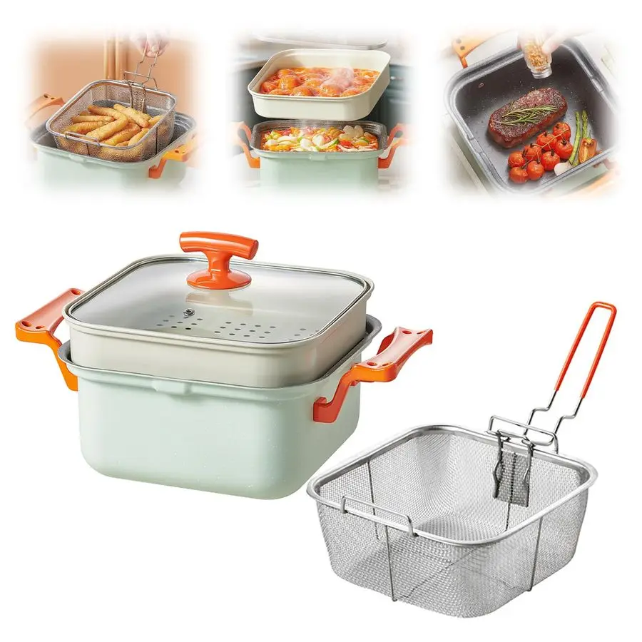 Фритюрница-ампер Пароварка Горшок с антипригарным покрытием Maifan Stone, жарка, пара, Saute amp Braise, EasyClean, емкость 4,5 л, 152 унции со стеклянной крышкой
Фритюрница-ампер Пароварка Горшок с антипригарным покрытием Maifan Stone, жарка, пара, Saute amp Braise, EasyClean, емкость 4,5 л, 152 унции со стеклянной крышкой