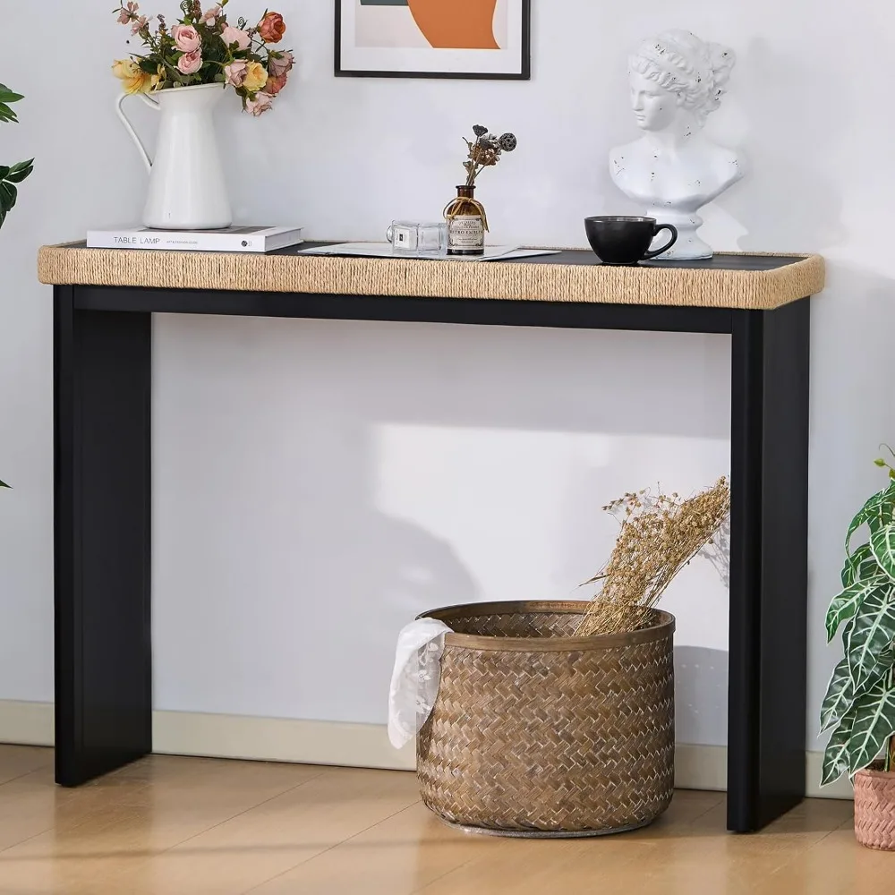 43" Wood Console Table for Entryway, Farmhouse Narrow Entry Tables with Rattan Decor, Boho Skinny Couch Table Behind Sofa
43" Wood Console Table for Entryway, Farmhouse Narrow Entry Tables with Rattan Decor, Boho Skinny Couch Table Behind Sofa