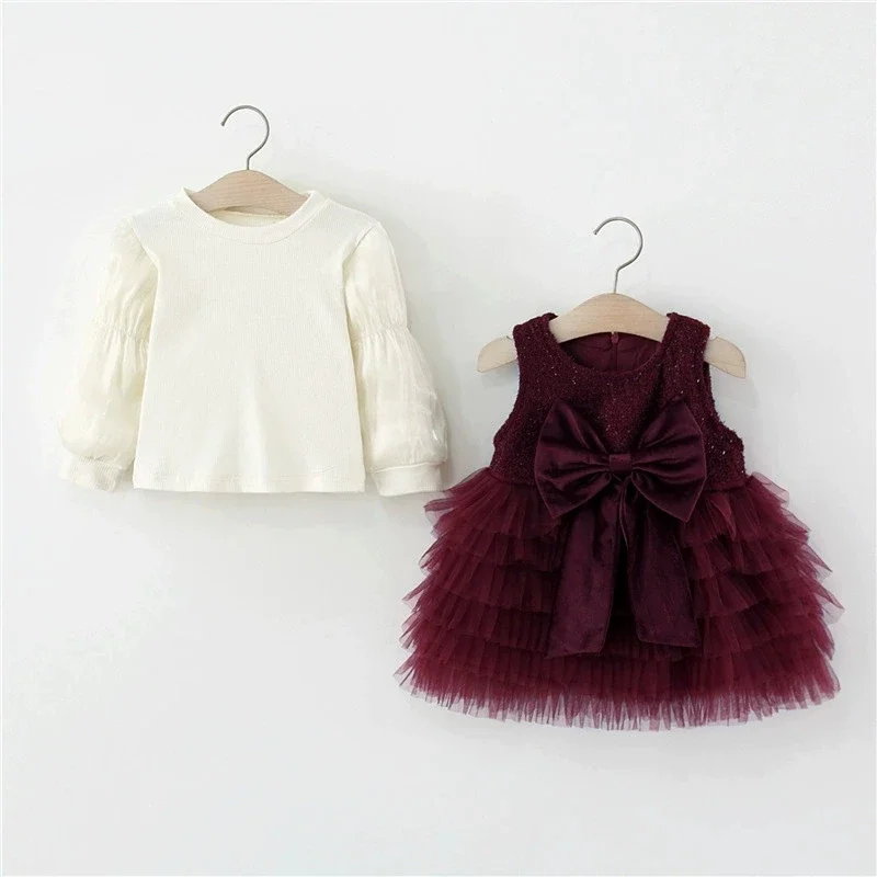 Children Birthday 2pcs Clothes 2025 Baby Girls Spring Autumn Clothing Set Big Bow Cake Dress+puff Sleeves Sweaters,fashion Kids
Children Birthday 2pcs Clothes 2025 Baby Girls Spring Autumn Clothing Set Big Bow Cake Dress+puff Sleeves Sweaters,fashion Kids