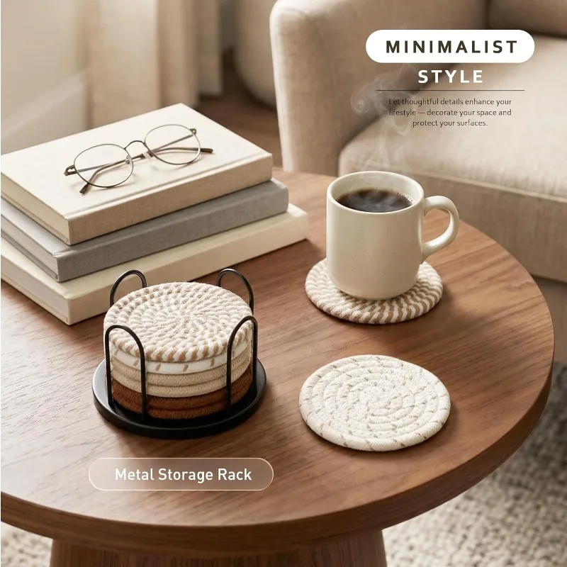 Coasters Set of 8 for Drinks, 4 Inch Large Coasters for Coffee Table, Tabletop Protection for Hot & Cold Drinks, Versatile Coasters for Home Decor, Non-Slip & Easy to Clean, Coffee
Coasters Set of 8 for Drinks, 4 Inch Large Coasters for Coffee Table, Tabletop Protection for Hot & Cold Drinks, Versatile Coasters for Home Decor, Non-Slip & Easy to Clean, Coffee