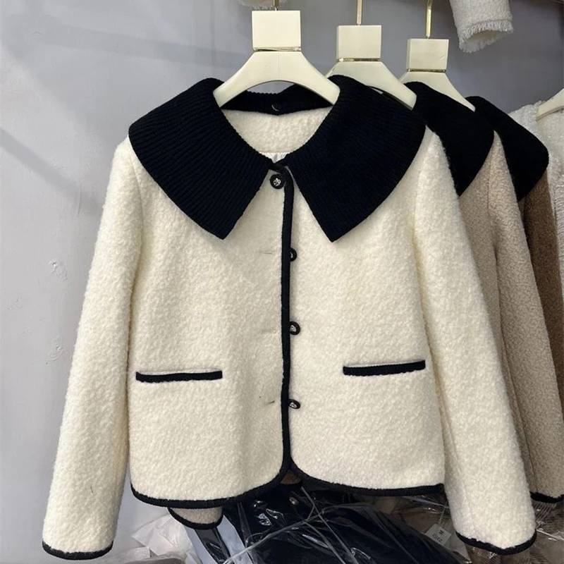 French Color-block Doll Collar Jacket Outwear Women's 2025 Spring Autumn New Fashion Chic Loose Thickened Quilted Jacket Tops
French Color-block Doll Collar Jacket Outwear Women's 2025 Spring Autumn New Fashion Chic Loose Thickened Quilted Jacket Tops