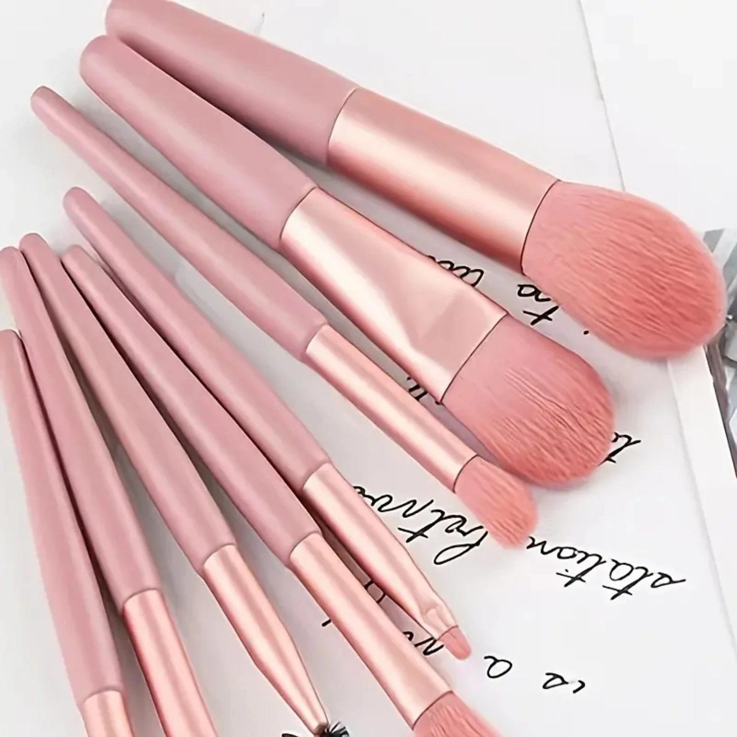 "Premium Synthetic Makeup Brush Set - Powder, Contour, Blush, Eyeshadow, Eyeliner - Set of 8"
"Premium Synthetic Makeup Brush Set - Powder, Contour, Blush, Eyeshadow, Eyeliner - Set of 8"