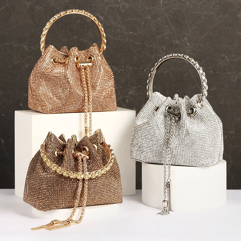 Rhinestone Bucket Handbag and Purse Evening Bag for Women Shoulder Stylish Sparkly Bling Tote Shiny Clutch for Party Wedding
Rhinestone Bucket Handbag and Purse Evening Bag for Women Shoulder Stylish Sparkly Bling Tote Shiny Clutch for Party Wedding