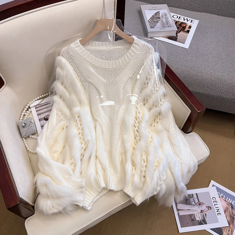 Women's Raccoon Fur Knitted Sweater Autumn Winter 2021 New Japanese Style Female Loose Fur Pullover Sweaters
Women's Raccoon Fur Knitted Sweater Autumn Winter 2021 New Japanese Style Female Loose Fur Pullover Sweaters