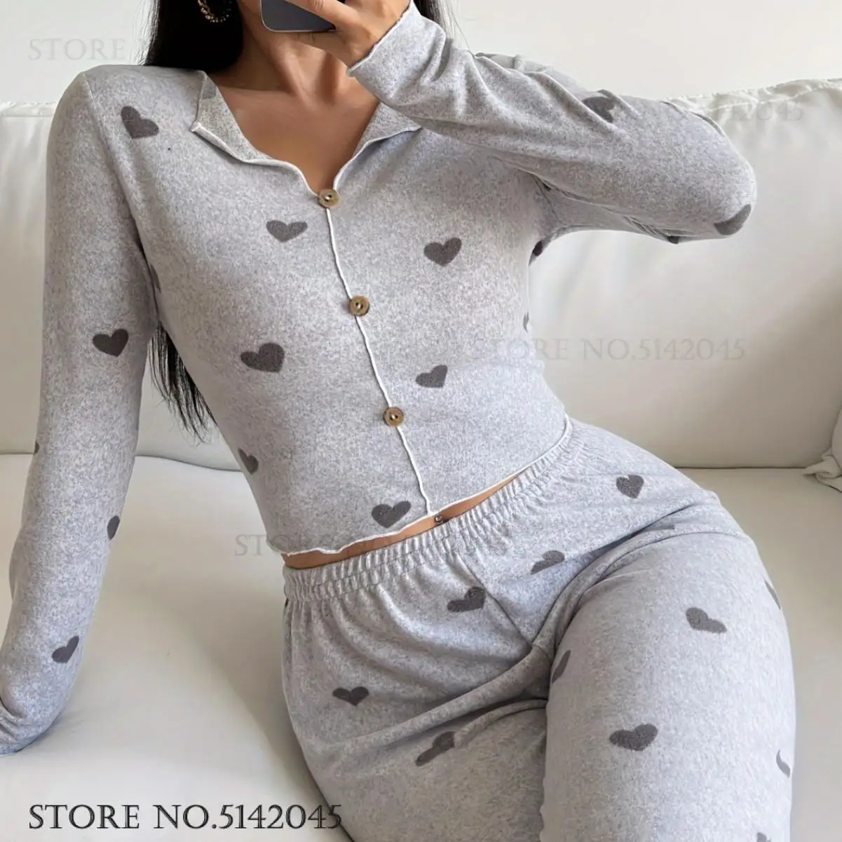Autumn Winter New Female 2Pcs Pajamas Set Home Clothes Sexy Slim Long Sleeve Trouser Pijamas Suit Fashion Lounge Wear Sleepwear
Autumn Winter New Female 2Pcs Pajamas Set Home Clothes Sexy Slim Long Sleeve Trouser Pijamas Suit Fashion Lounge Wear Sleepwear