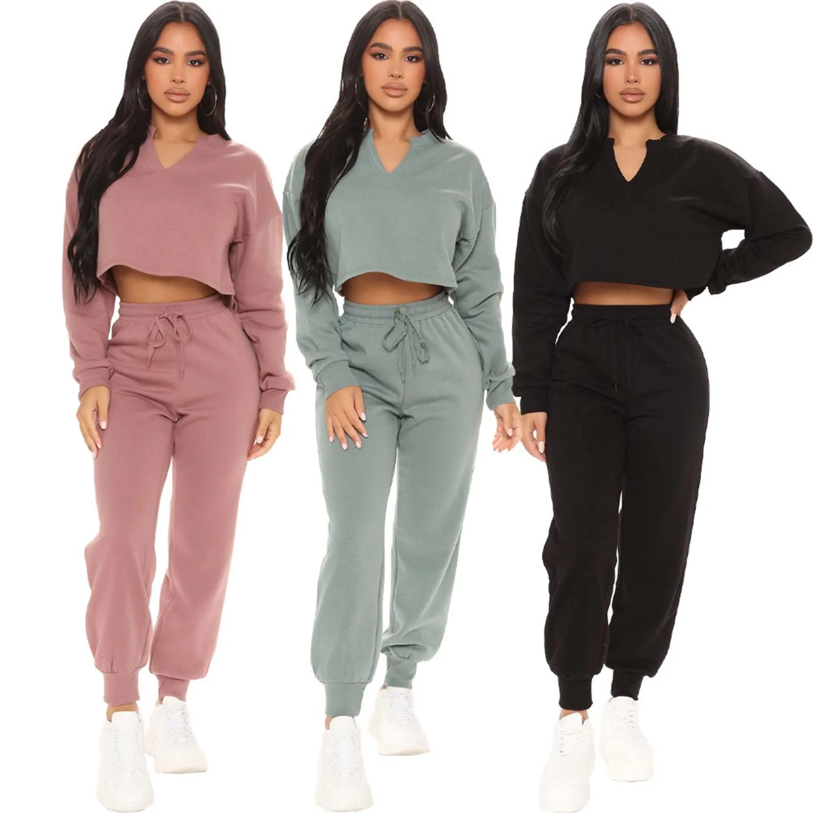 Autumn Winter Tracksuit Women Two Piece Set Solid Hoodies Sweatshirt Crop Top Pants Sport Jogger Suit For Female Casual Outfits
Autumn Winter Tracksuit Women Two Piece Set Solid Hoodies Sweatshirt Crop Top Pants Sport Jogger Suit For Female Casual Outfits