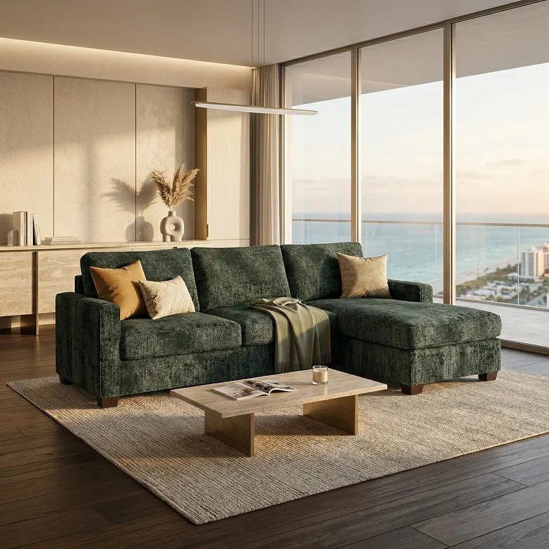 Modena L-Shaped Sectional Sofa – USA Made, 5-Day Shipping, Custom Fabric, Green Velvet Antique Charcoal
Modena L-Shaped Sectional Sofa – USA Made, 5-Day Shipping, Custom Fabric, Green Velvet Antique Charcoal