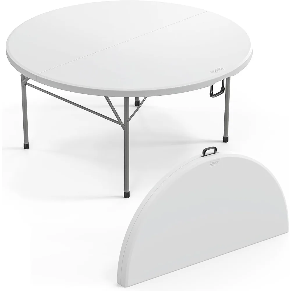 5 FT Round Bi-Folding Commercial Table, 60 inch Portable Plastic Dining Card Table for Kitchen Party Wedding Event
5 FT Round Bi-Folding Commercial Table, 60 inch Portable Plastic Dining Card Table for Kitchen Party Wedding Event