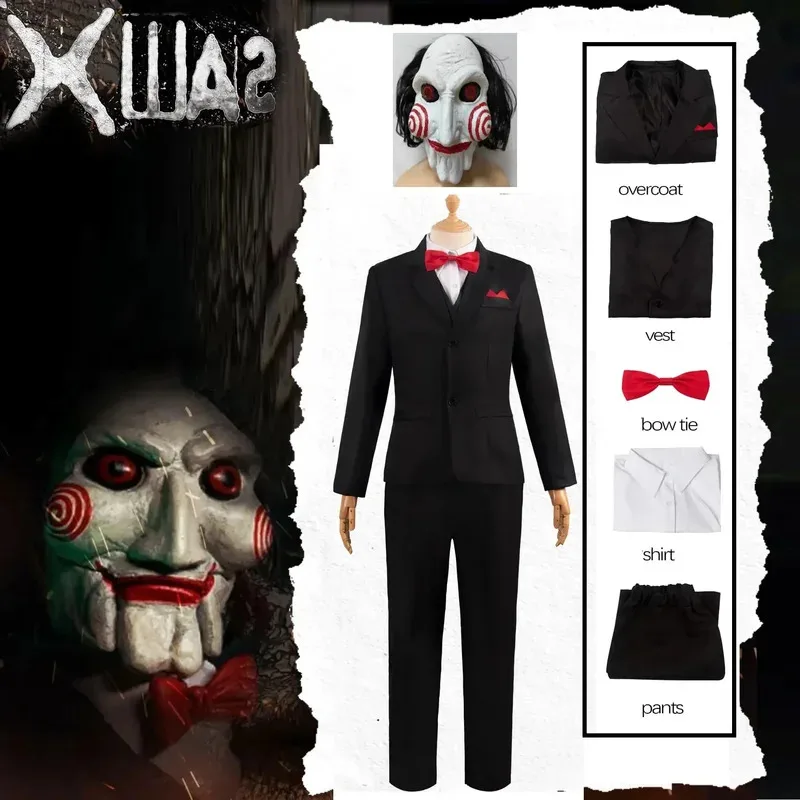 Jigsaw Killer Cosplay TV Saw Costume Disguise Uniform Mask for Adult Men Fantasia Outfit Halloween Carnival Costumes for Man
Jigsaw Killer Cosplay TV Saw Costume Disguise Uniform Mask for Adult Men Fantasia Outfit Halloween Carnival Costumes for Man