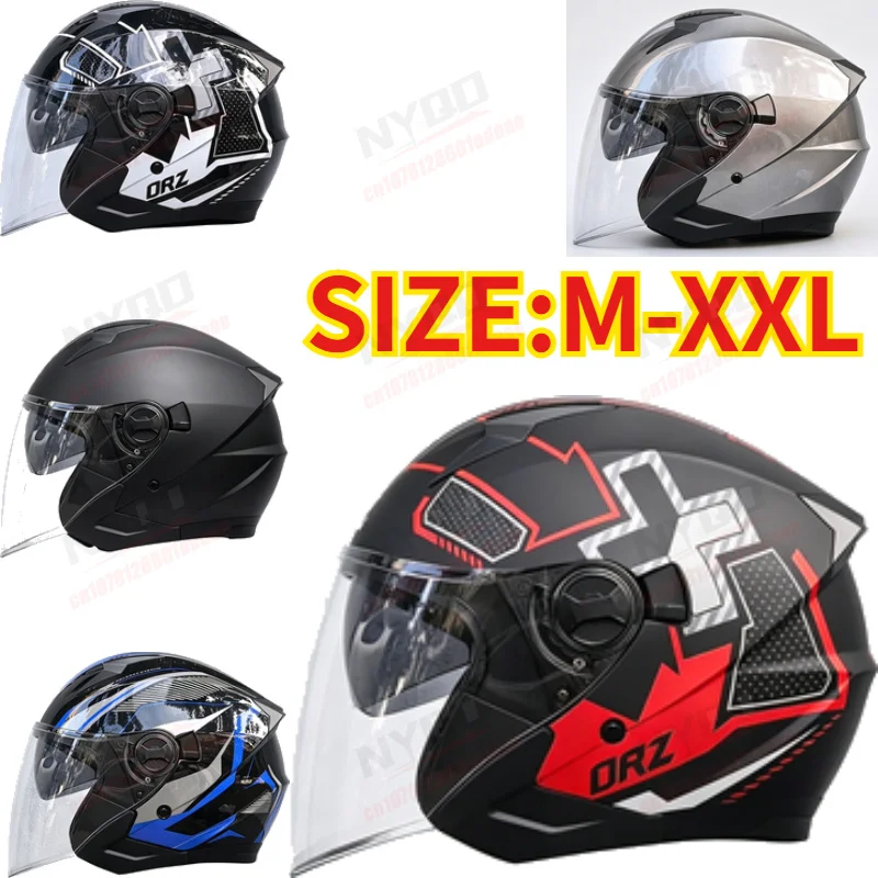 ORZ Motorcycle Half Face Helmet, Double Visor Dual Lens All Season Semi Helmet for Men Women, Universal Fashion Safety
ORZ Motorcycle Half Face Helmet, Double Visor Dual Lens All Season Semi Helmet for Men Women, Universal Fashion Safety