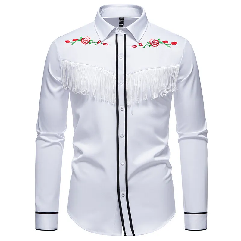 Spring New Men's Embroidered Long-sleeved Shirt Fashion Splicing Trend Casual Lapel Shirt
Spring New Men's Embroidered Long-sleeved Shirt Fashion Splicing Trend Casual Lapel Shirt