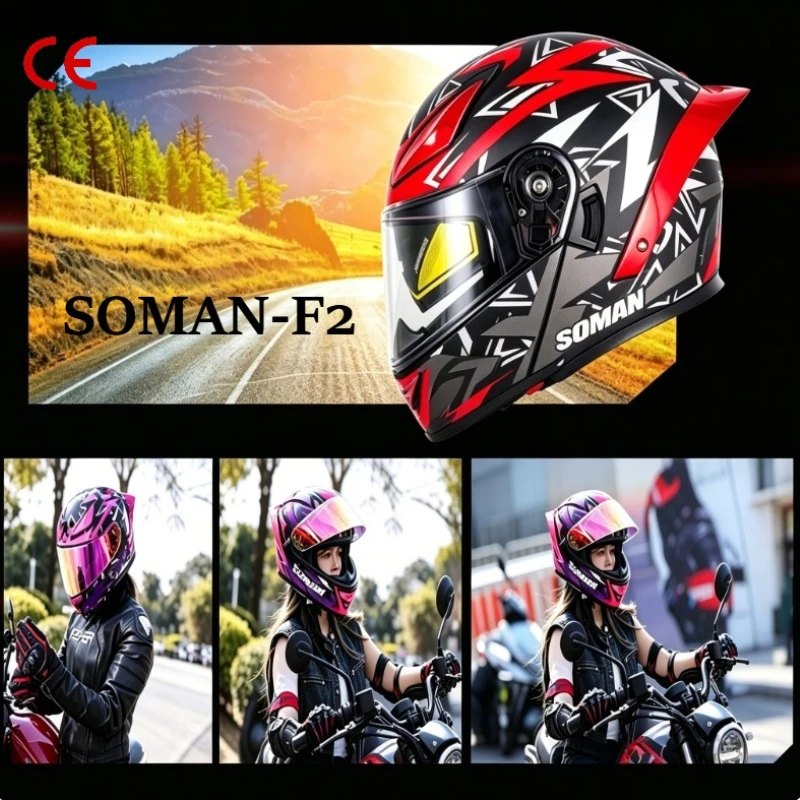 SOMAN F2 Off-road Full Face Helmet DOT Approved Dual Lens Flip Up Modular Carbon Fiber with Air Vents Removable Liner Men Women
SOMAN F2 Off-road Full Face Helmet DOT Approved Dual Lens Flip Up Modular Carbon Fiber with Air Vents Removable Liner Men Women