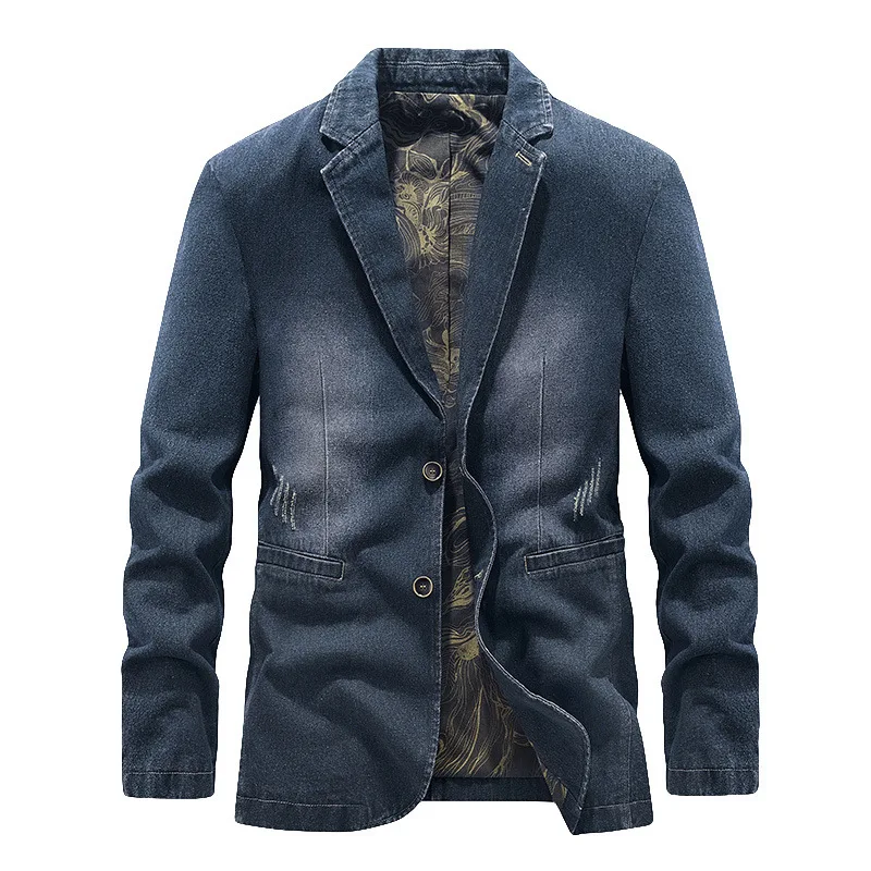 High Quality Gathering Occasions Men's Jackets Retro Style Fashion Versatile Denim Blazer Male Casual Autumn Outfit Jackets
High Quality Gathering Occasions Men's Jackets Retro Style Fashion Versatile Denim Blazer Male Casual Autumn Outfit Jackets