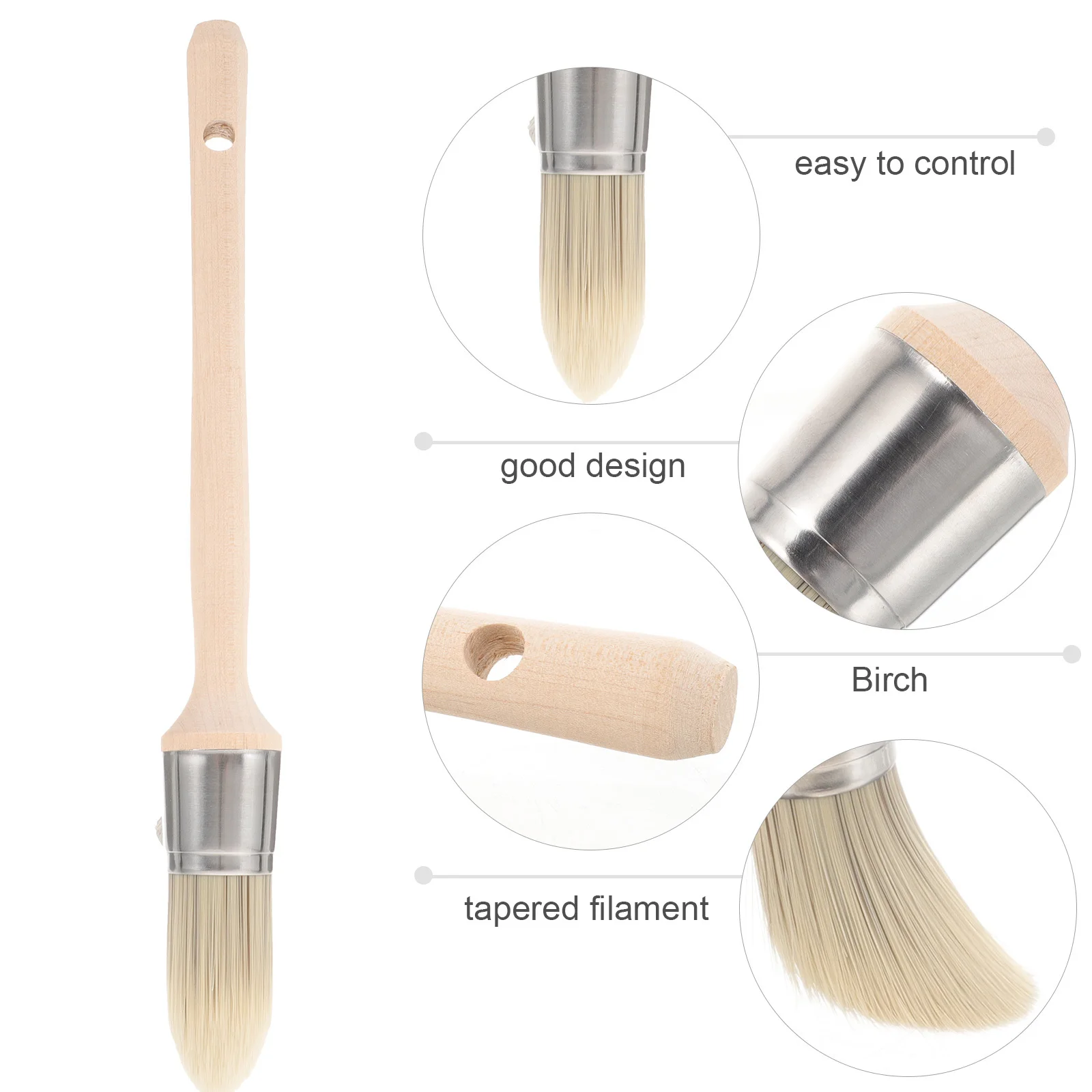 Oil Paint Brush Wooden Handle Round Head Edge Painting Tool Corner Paint Clean Stain Edge Painting Tool
Oil Paint Brush Wooden Handle Round Head Edge Painting Tool Corner Paint Clean Stain Edge Painting Tool