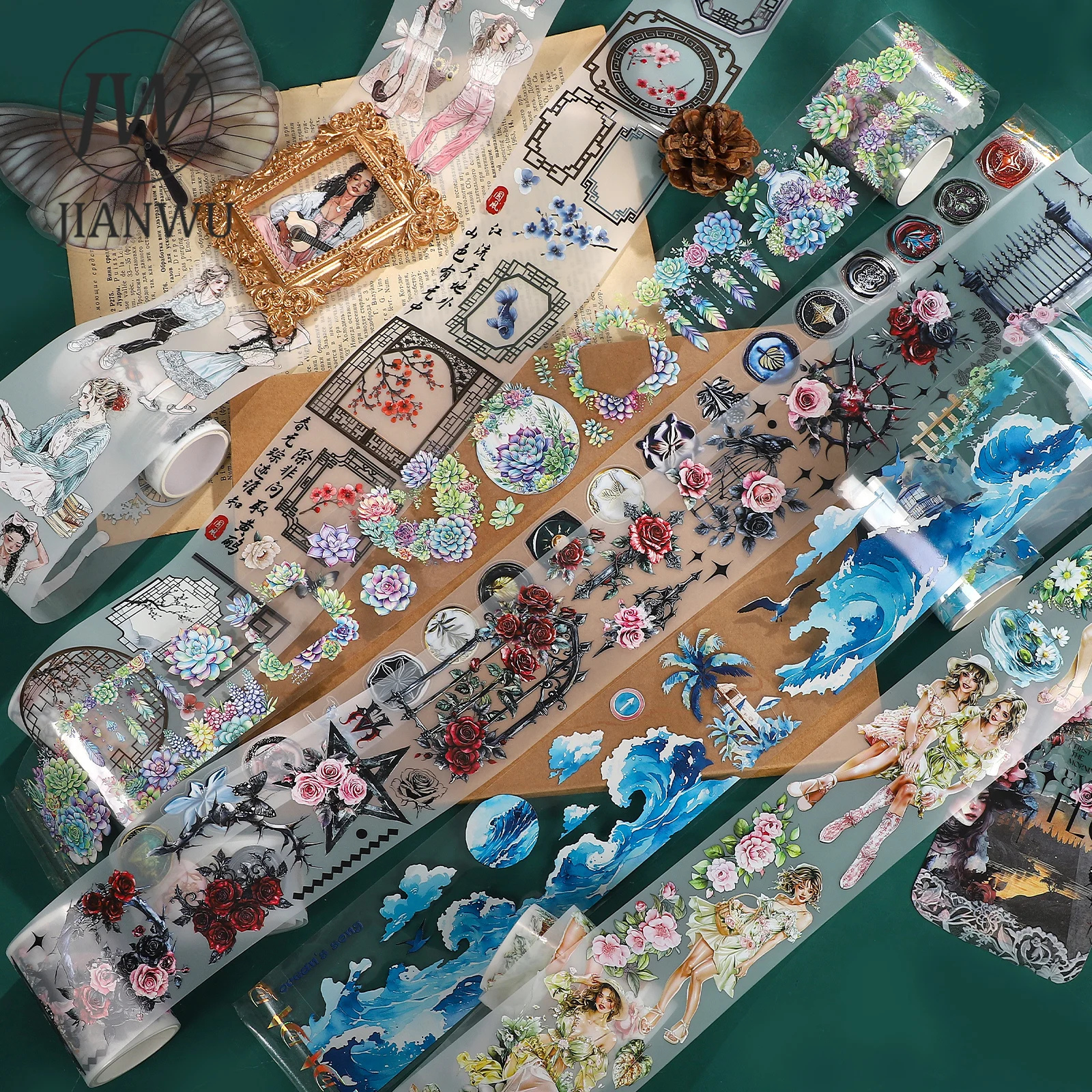 JIANWU 200cm Vintage Flower Character Sea Waves Stamp Landscape Material Collage PET Tape Creative Journal Scrapbook Stationery
JIANWU 200cm Vintage Flower Character Sea Waves Stamp Landscape Material Collage PET Tape Creative Journal Scrapbook Stationery