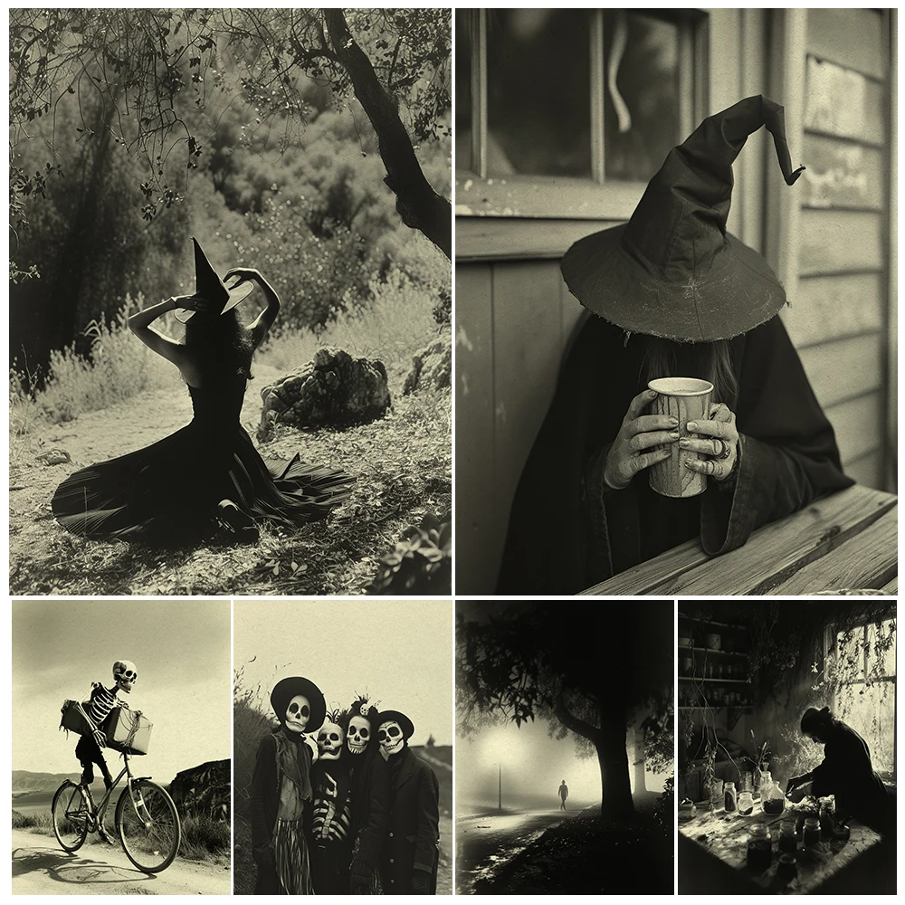 Creepy Horror Photo Vintage Wall Art Print,Witch Afternoon Tea,Herbal Witch,Skeleton Delivery Man,Gothic Photo Art Poster Print
Creepy Horror Photo Vintage Wall Art Print,Witch Afternoon Tea,Herbal Witch,Skeleton Delivery Man,Gothic Photo Art Poster Print
