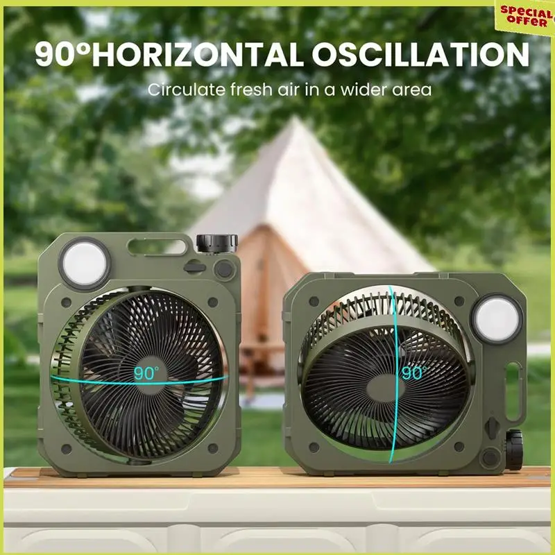 A34R 10000Mah Camping Fan With LED Lighting Rechargeable Desktop Portable Circulator Outdoor Fan Shake Head Electric Fan
A34R 10000Mah Camping Fan With LED Lighting Rechargeable Desktop Portable Circulator Outdoor Fan Shake Head Electric Fan