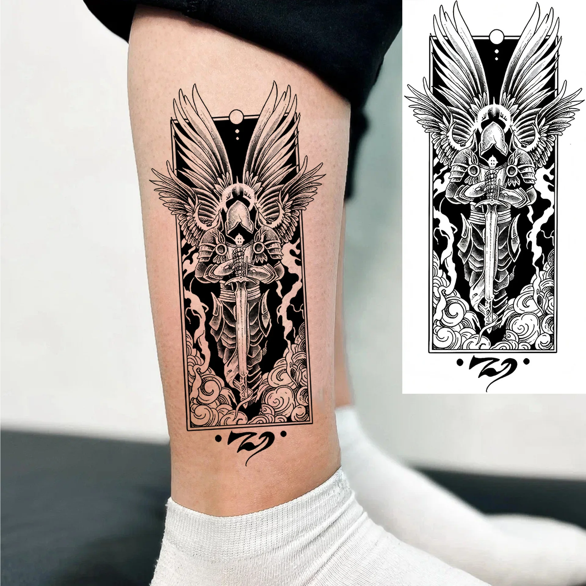 Water Transfer Tattoo Stickers Black White Series Premium Long Lasting Fade Resistant for Hand Back Leg Calf
Water Transfer Tattoo Stickers Black White Series Premium Long Lasting Fade Resistant for Hand Back Leg Calf
