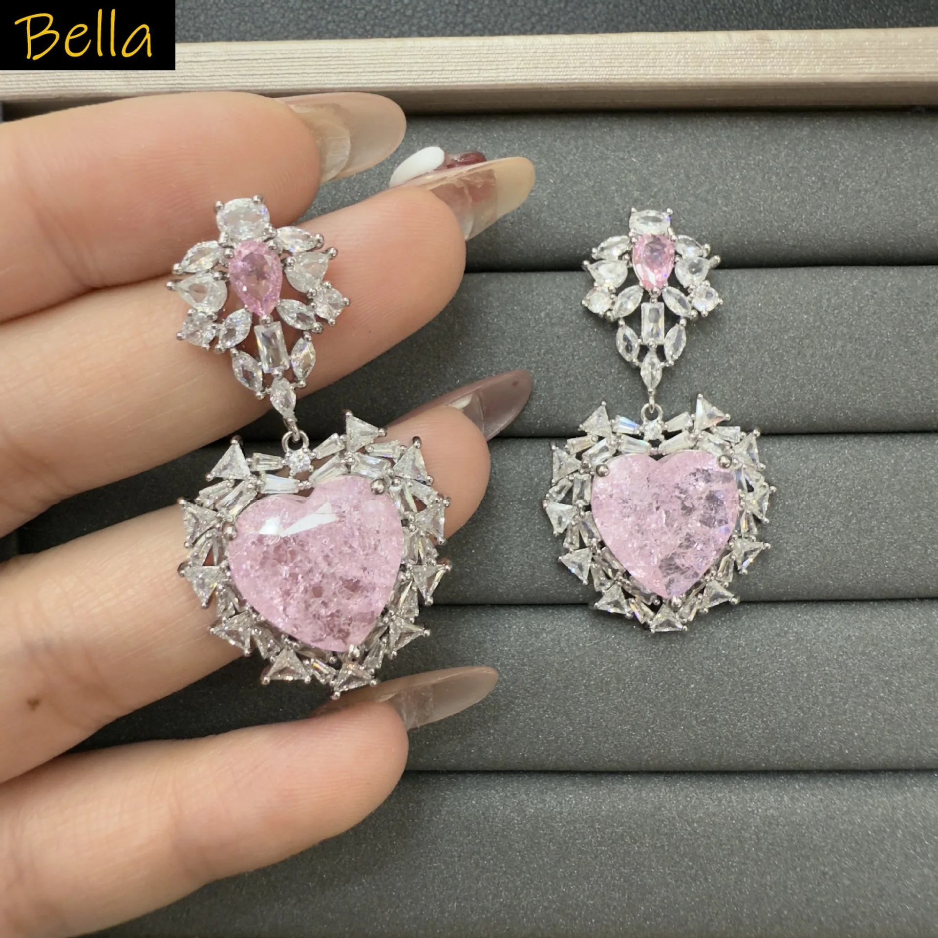 cute heart earrings pink blue red zirconia sweet jewelry women dangling earrings
cute heart earrings pink blue red zirconia sweet jewelry women dangling earrings